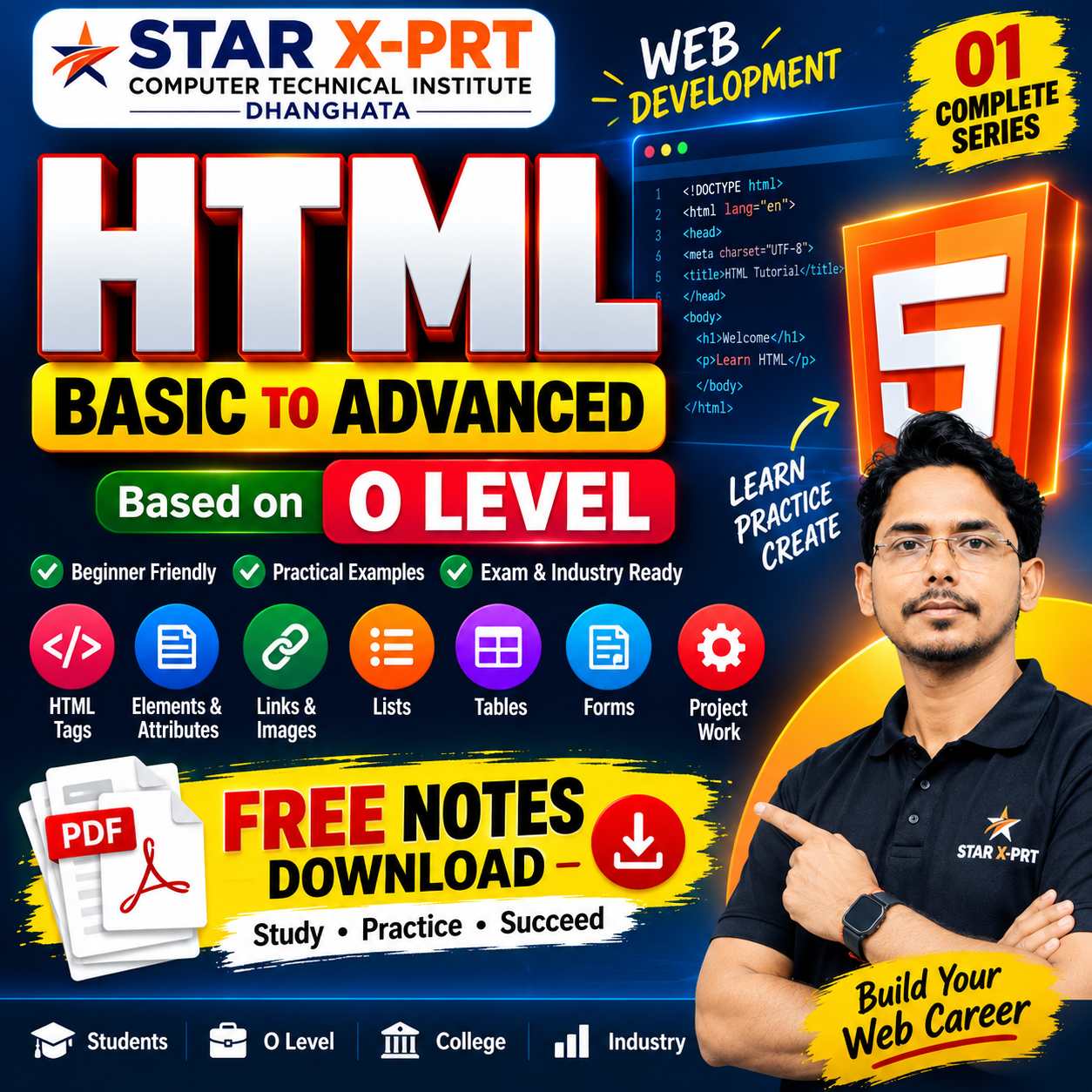 Free HTML Basics To Advanced Short Notes ( O Level )